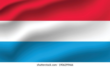 Luxembourg waving flag vector editable