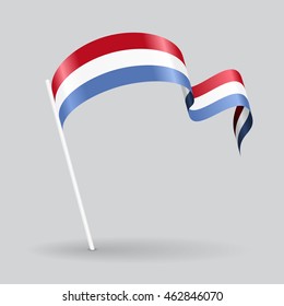 Luxembourg wavy flag. Vector illustration.