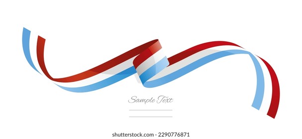 Luxembourger flag ribbon vector illustration. Luxembourg flag ribbon on abstract isolated on white color background