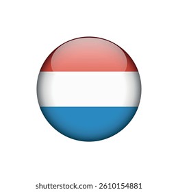 Luxemburg Flag Circle Button Vector Template