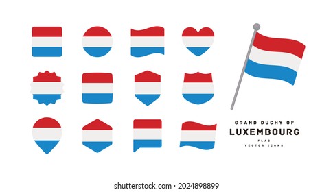 Luxemburg flag icon set vector illustration