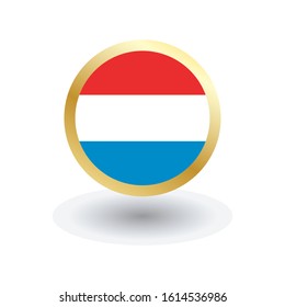 Luxemburg Flag Vector Round Icon, can be used for independence or other events