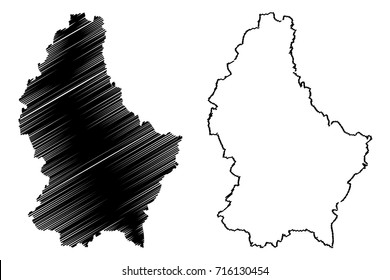 Luxemburg map vector illustration, scribble sketch Luxemburg