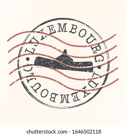 Luxemburg Stamp Postal. Silhouette Seal. Passport Round Design. Vector Icon. Design Retro Travel. National Symbol.