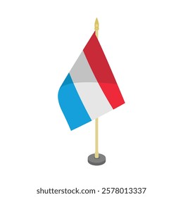 luxemburg table flag pole vector design illustration