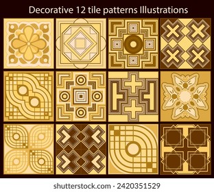 luxlury Decorative tile patterns Illustrations