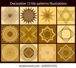 luxlury Decorative tile patterns Illustrations