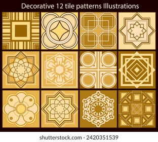 luxlury Decorative tile patterns Illustrations