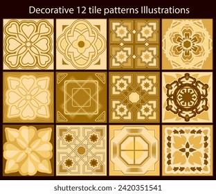 luxlury Decorative tile patterns Illustrations