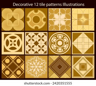 luxlury Decorative tile patterns Illustrations