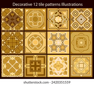 luxlury Decorative tile patterns Illustrations