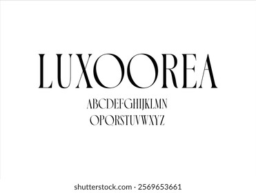 Luxoorea font for logo and headline. Isolated vector typeset