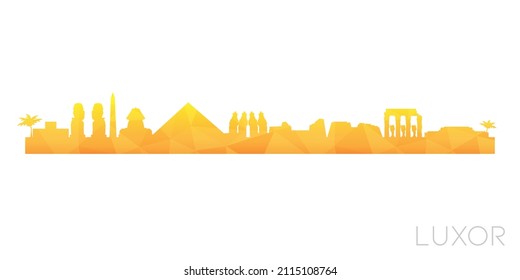 Luxor City, Luxor Governorate, Ägypten Low Poly Skyline Clip Art City Design. Geometrisches polygonisches grafisches Horizon-Symbol. Vektorgrafik-Symbol.