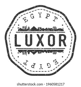 Luxor City, Governorate, Egypt Stamp Skyline Postmark. Silhouette Postal Passport. City Round Vector Icon. Vintage Postage Design.