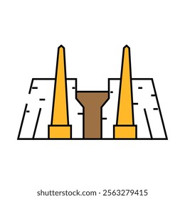 luxor egypt city line icon vector. luxor egypt city sign. isolated symbol illustration