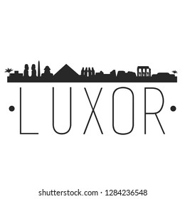 Luxor Egypt. City Skyline. Silhouette City. Design Vector. Famous Monuments.