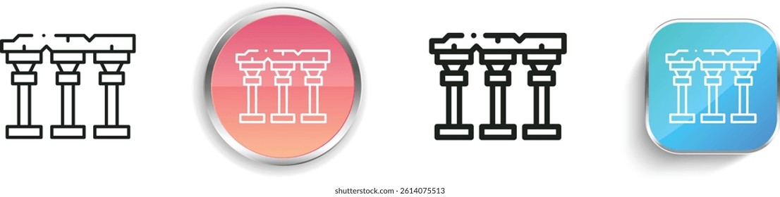luxor temple icon. Thin Linear, Regular and Button Style Design Isolated On White Background