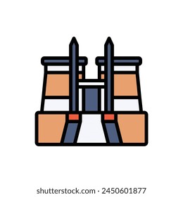 Luxor Temple Icon Vector Illustration