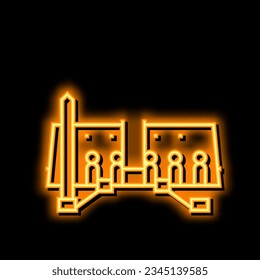 luxor temple neon light sign vector. luxor temple illustration