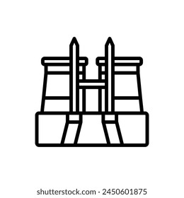 Luxor Temple Outline Icon Vector Illustration
