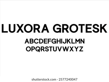 Luxora Grotesk font for logo and headline. Isolated vector typeset