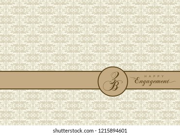 Luxory invitation background, damask pattern