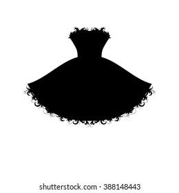 luxuriant black dress. vector, black dress with delicate elements