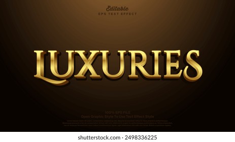 Luxuries text effect, Editable text Golden and shiny style.