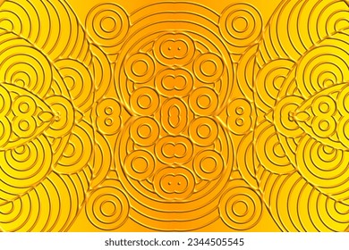 Luxurious 3D artistic circular circle orbs orbit emboss gradient design for template background ads 