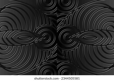 Luxurious 3D artistic circular circle orbs orbit emboss gradient design for template background ads 