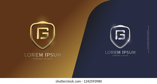 Luxurious 3D G letter shield badge, logo, vector,eps 10