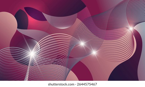 Luxurious abstract art background in burgundy and pink tones. An excellent illustration for advertising, posters, postcards, business cards, corporate attributes and your other projects. Vector.