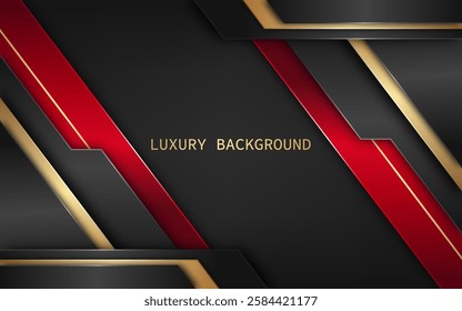 Luxurious abstract background with a black color and layered geometric shapes. Vector illustration