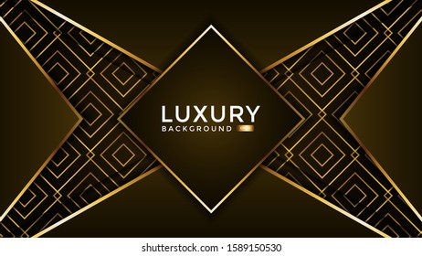 Luxurious abstract background with golden lines and textured background. overlap layer. Eps 10