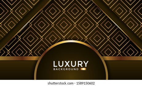 Luxurious abstract background with golden lines and textured background. overlap layer. Eps 10