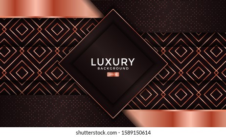 Luxurious abstract background with golden lines and textured background. overlap layer. Eps 10