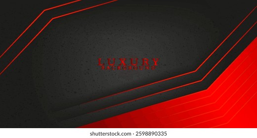 Luxurious abstract background overlapping on layers in dark space with red light effect decoration. Suitable for modern graphic design templates for poster, flyers, brochures, banners, pamphlets.