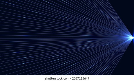 Luxurious abstract blue lines connect at one point to the star. Dark modern background. Suitable as wallpaper background, cover, template. Vector illustration. EPS 10