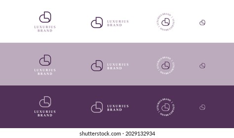 Logotipo de marca lujoso y abstracto