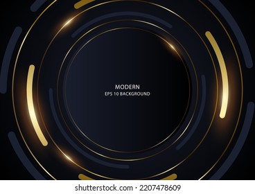 Luxurious abstract circle background with golden lines. Vector illustration