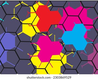 Luxurious abstract design, colorful. Hexagon ornament, Modern Exclusive Design. Creative elegant design for your art projects.