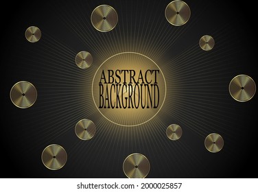 Luxuriöses abstraktes Design. Goldene Linien und Kreise auf schwarzem Hintergrund.
