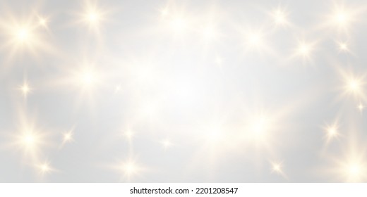 Luxurious abstract golden light effect design vector illustration with glittering stars.