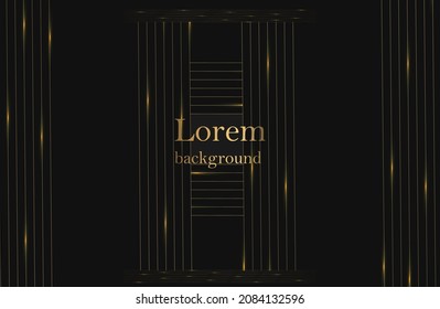 Luxurious abstract golden lines connect at one point to the star. Dark modern background. Suitable as wallpaper background, cover, template. Vector illustration. EPS 
