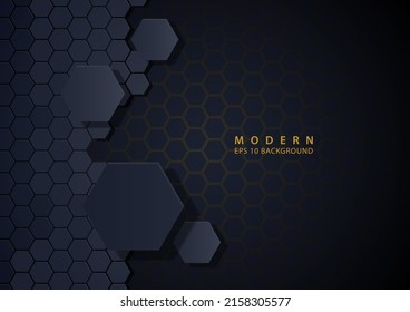Luxurious abstract hexagonal shapes background, vector illustration