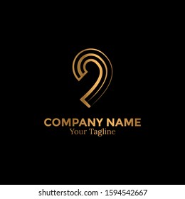 Luxurious abstract logo design template. Nine logo