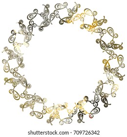 Luxurious abstract round frame. Copy space. Beautiful background for your artwork. Vector clip art.