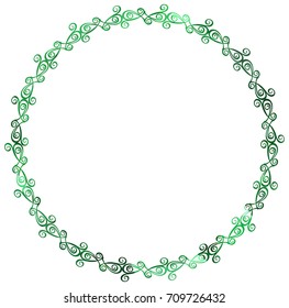 Luxurious abstract round frame. Copy space. Beautiful background for your artwork. Vector clip art.