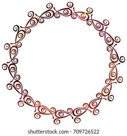Luxurious abstract round frame. Copy space. Beautiful background for your artwork. Vector clip art.
