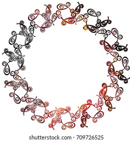 Luxurious abstract round frame. Copy space. Beautiful background for your artwork. Vector clip art.